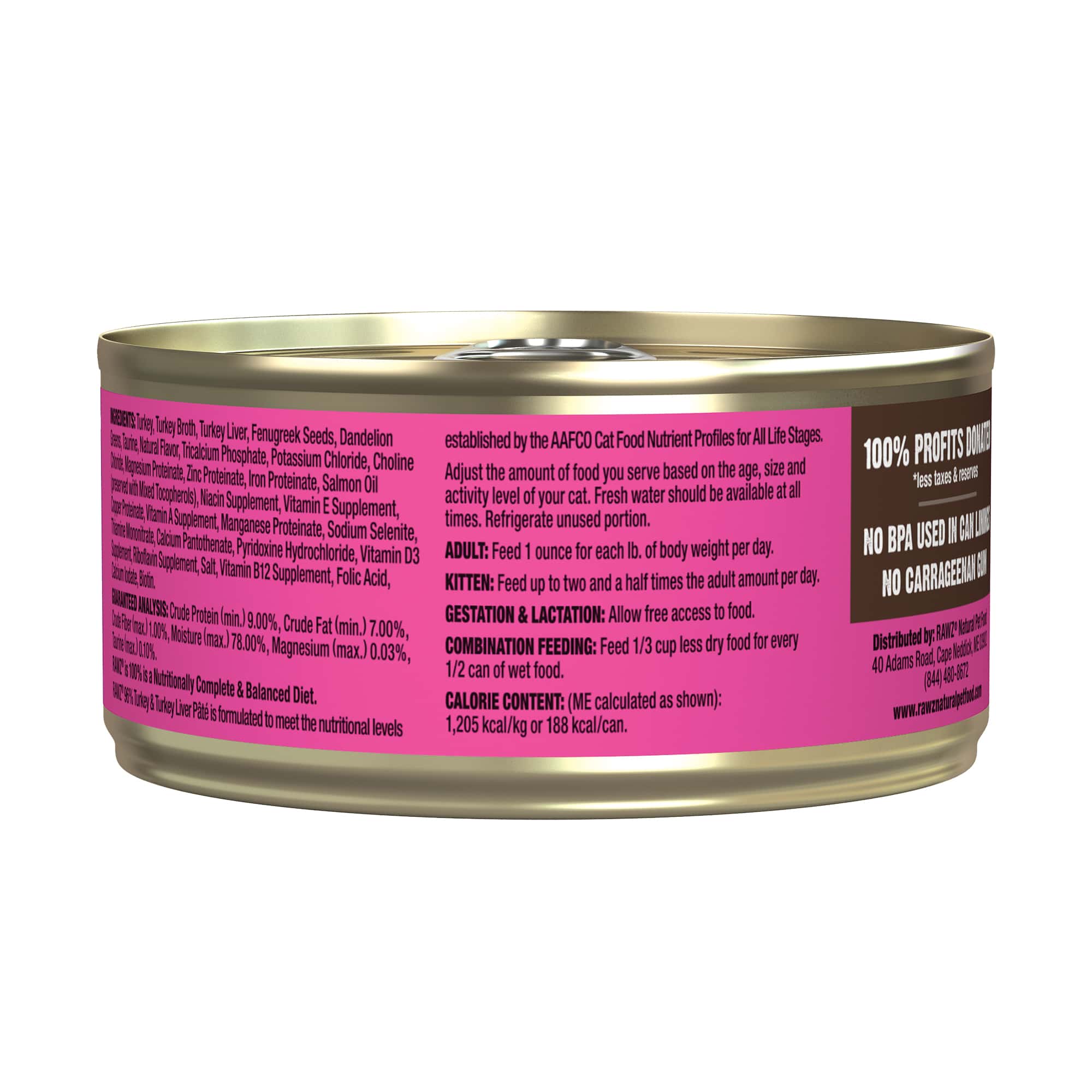 RAWZ 96% TURKEY & TURKEY LIVER PATE CAT FOOD - Image 4