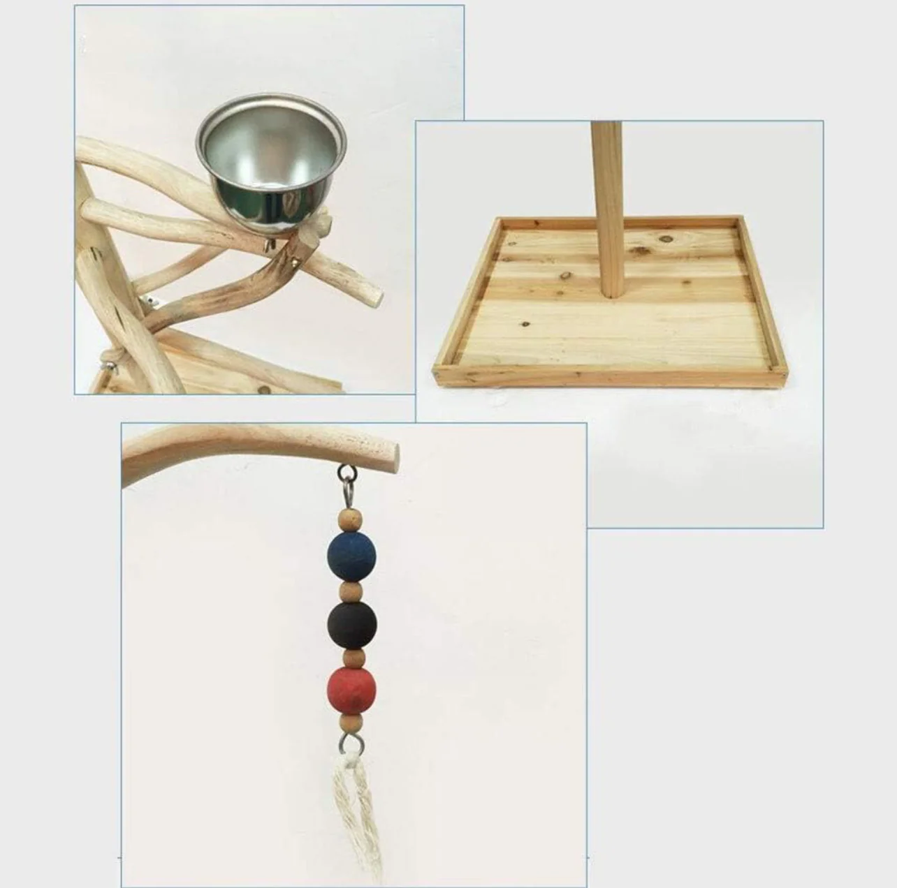 Wooden Bird Stand - Parrot Resting Perch Stand Comfort Play Perch For Indoor/Outdoor Bird Exercise Stand For Training And Watching Home Decor - Image 2